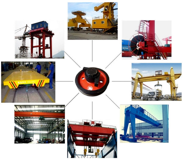 42CrMo Overhead Crane Trolley Wheels , Double Flange Cast Steel Railway Wheels