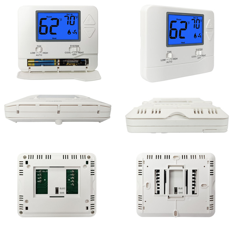 LCD Display Anti Flammable ABS Non Programmable Thermostat
