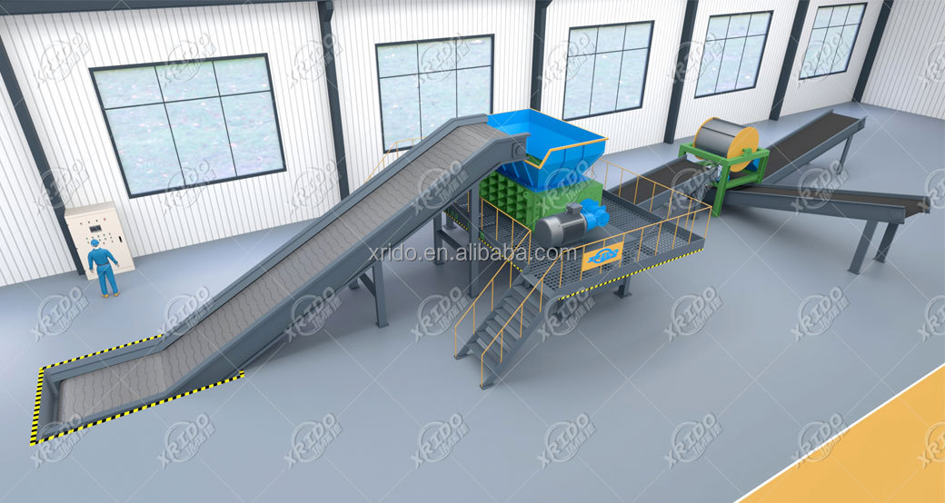 Shredding Recycling Metal Shredder 300Kg/H-22000Kg/H Industrial Steel Shredder