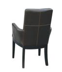 PU/leather upholstery beech wood wooden dining chairs with double line stitching