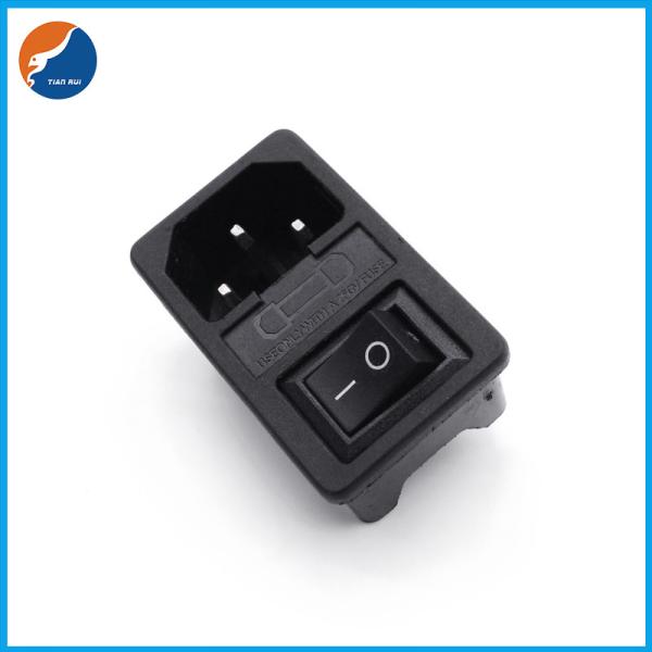 R14-D-1JC1 Three-In-One Push Button Rocker Switch C14 10A 250V AC Power Socket