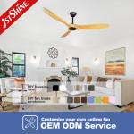 Ceiling Fan with 3 Wooden Blades High Speed 110-220V DC Pure Cooper Air Cooling