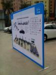 Blue 20ft Straight Shape Tension Fabric Displays With Dye Sublimation Printing