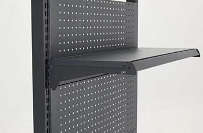 Quick Access Black Pegboard Grocery Store Display Racks Four Levels 