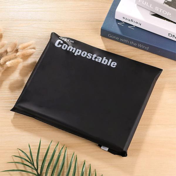 China Black Compostable Mailing Bags Custom Poly Mailer Bags No Chemicals factory
