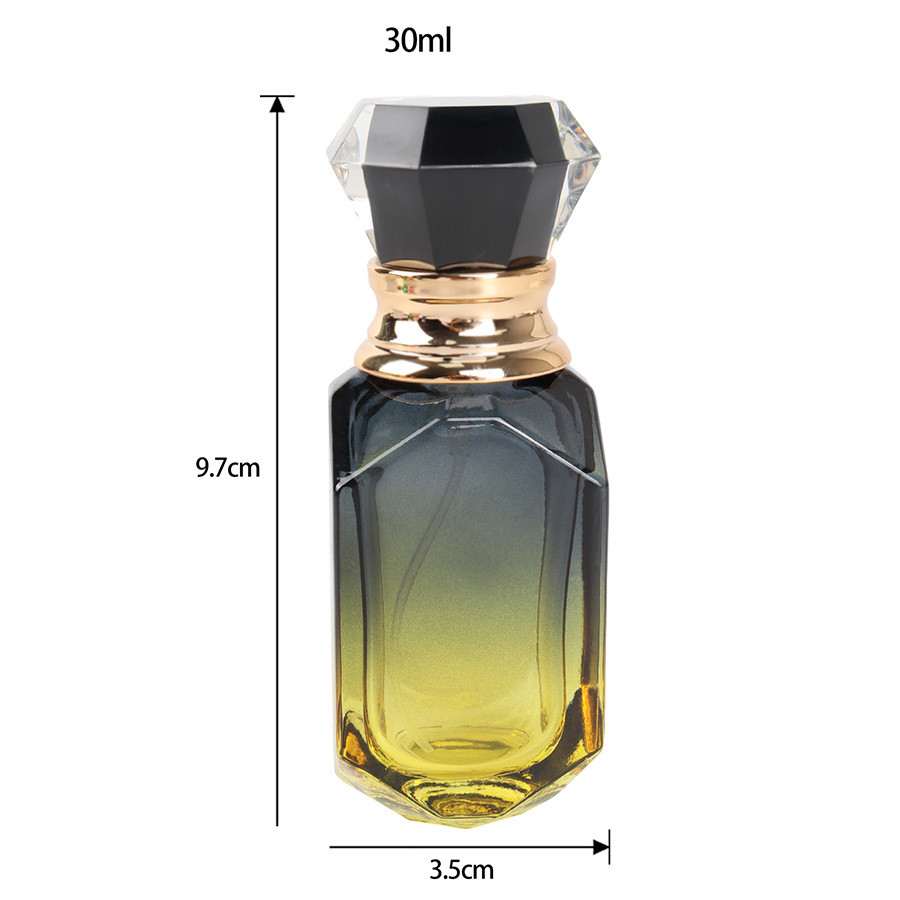 30ml Gradient Color Diamond Shape Cap Press Perfume Cologne Sprayer Bottle