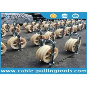Transmission Line Stringing Tools Three Wheel Bundled Conductor Pulley Stringing
