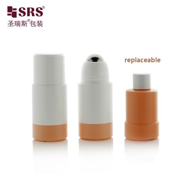 50ml 75ml PP PCR Recycled Replaceable Double Wall Roller Roll Deodorant Bottle