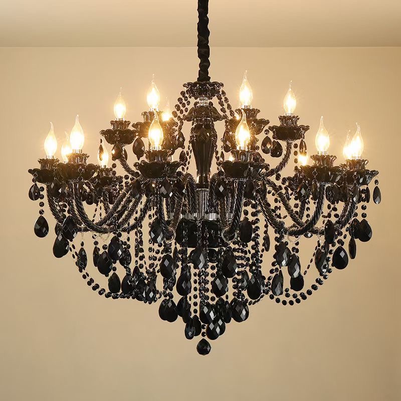 18 16 15 Light Crystal Chandelier Pendant Light Round Rectangular 80CMx60cm