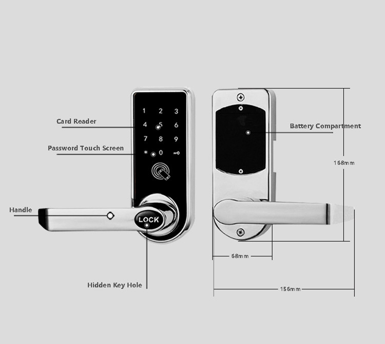 Electronic Keypad Door Lock , Password Exterior Bluetooth Deadbolt Lock