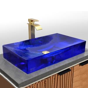 China Tap Hole Free Glass Vessel Basins With Glazed Material CUPC Certificate factory
