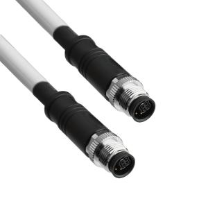 China M12 Hybrid 4+4 Fine Circular Connector Ul20554 26awg*2p+Ab+20awg*4c Black Pur Jacke Od8.5mm Oem Odm factory
