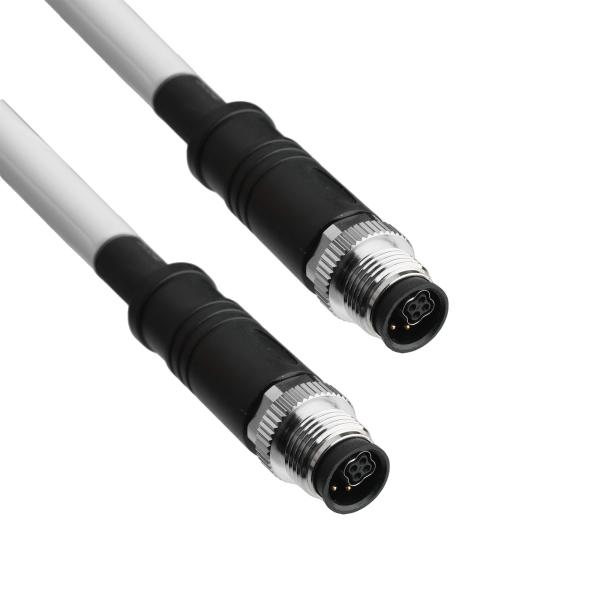 M12 Hybrid 4+4 Fine Circular Connector Ul20554 26awg*2p+Ab+20awg*4c Black Pur