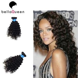 China Smooth Deep Wave Malaysian Virgin Hair , Natural Black Human Hair Weave factory