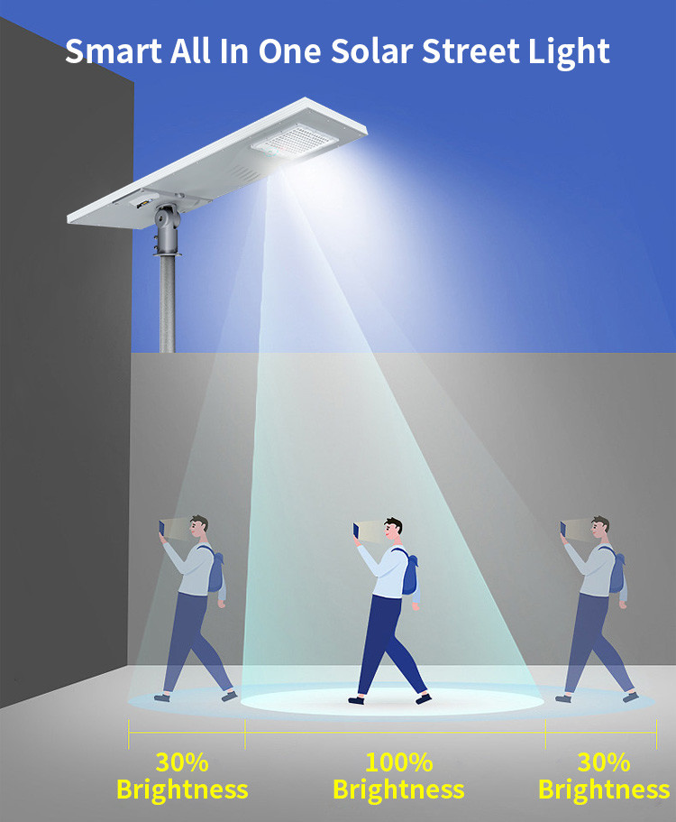 3000k LED High Power Solar Street Light Photovoltaic Pole Mounted 30watt 60watt 100watt