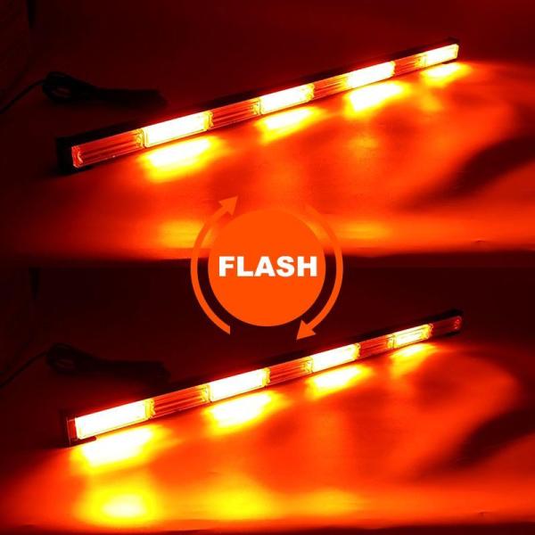 Amber White Red Blue 12W COB LED Dual Side Hazard Warning Strobe Emergency Light Bar