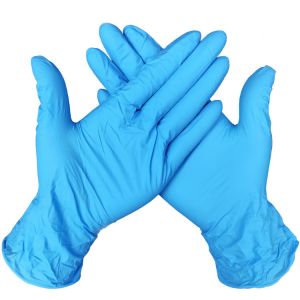 Elasticity Nitrile Disposable Gloves , Polythene Disposable Gloves Smooth
