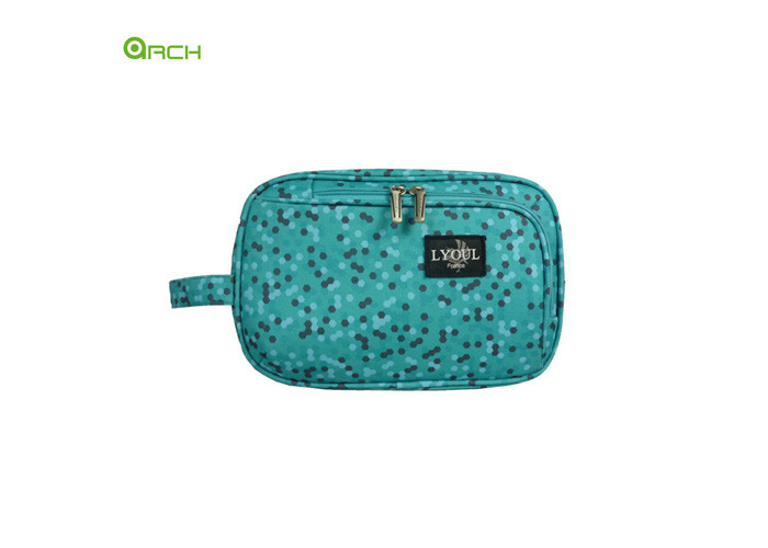 600D polyester Small Toiletry Kit Duffle Travel Luggage Bag with Dotted Printing