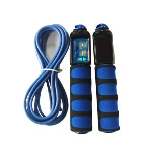 China Fitness Jump Rope Custom Color Logo Black Dark Blue Jump Rope Electronic Exercise Skipping Rope OK-168 factory