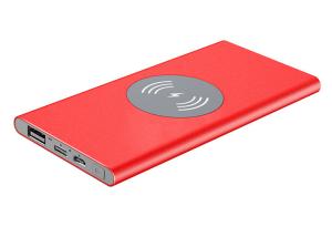 China Red Usb C Power Bank , Customized Logo Portable Wireless Charger Power Bank factory