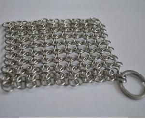 China Round Stainless Steel Ring Mesh / Chainmail Scrubber For Cleaning Kitchenware factory