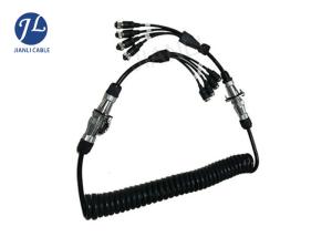 China 7 Pin Spring Coiled Electrical Cable Extension Cord For Farm Equipment Camera System factory