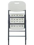 White Portable Plastic Folding Chair Metal Frame Outdoor Garden Picnic Chair