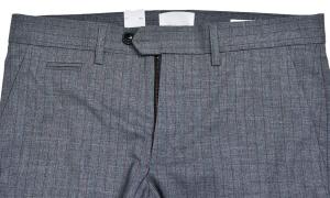 China Straight Mens Slim Fit Suit Trousers Office Wear Grey Check Color All Season factory