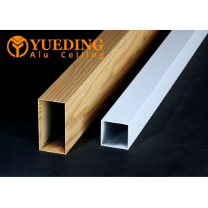 Aluminum Extrusion Office Partition Square Hollow Tube Wood Grain Printed