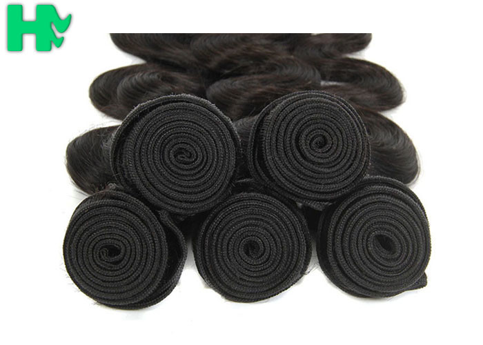 7A Grade Natural Human Hair Extensions / Body Wave Brazilian Remy Human Hair Weave