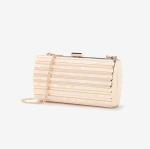 ODM White Striped Acrylic Zinc Alloy Purse Frame