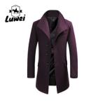 Large Lapel Medium Long Cashmere Classic Utility Male Turn-down Collar Slim Fit