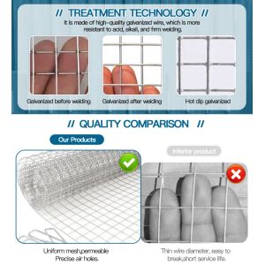 Technique Welded Mesh Galvanized Wire Mesh Rolls/1/2 Inch Square Hole Wire Mesh