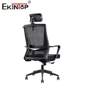 High Back Mesh Office Chair With Headrest Plastic Armrests Swivel