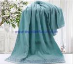 Customized soft holiday big blue bath towels with dobby