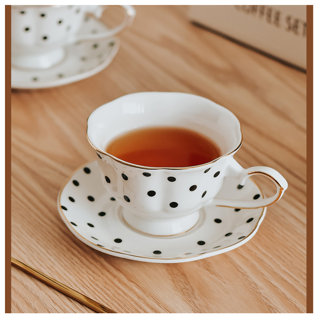 Stylish 180 Ml Light Luxury Ceramic Tea Cup And Saucer Set For European Style