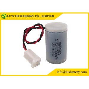 Disposable ER14250 Lithium Battery 3.6 V 1200mA 1/2AA Size Plastic Case For
