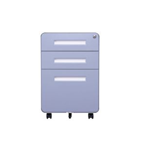 Movable 3 Drawer Lockable Filing Cabinet