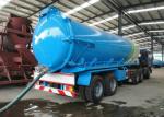 3 Axles Stainless Steel Oilfield Sewage Vacuum Semi Trailer 22 - 30 CBM