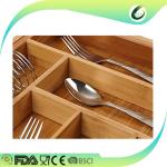 Classics Bamboo Kitchen Supplies , Bamboo Flatware Organizer No Petrochemicals