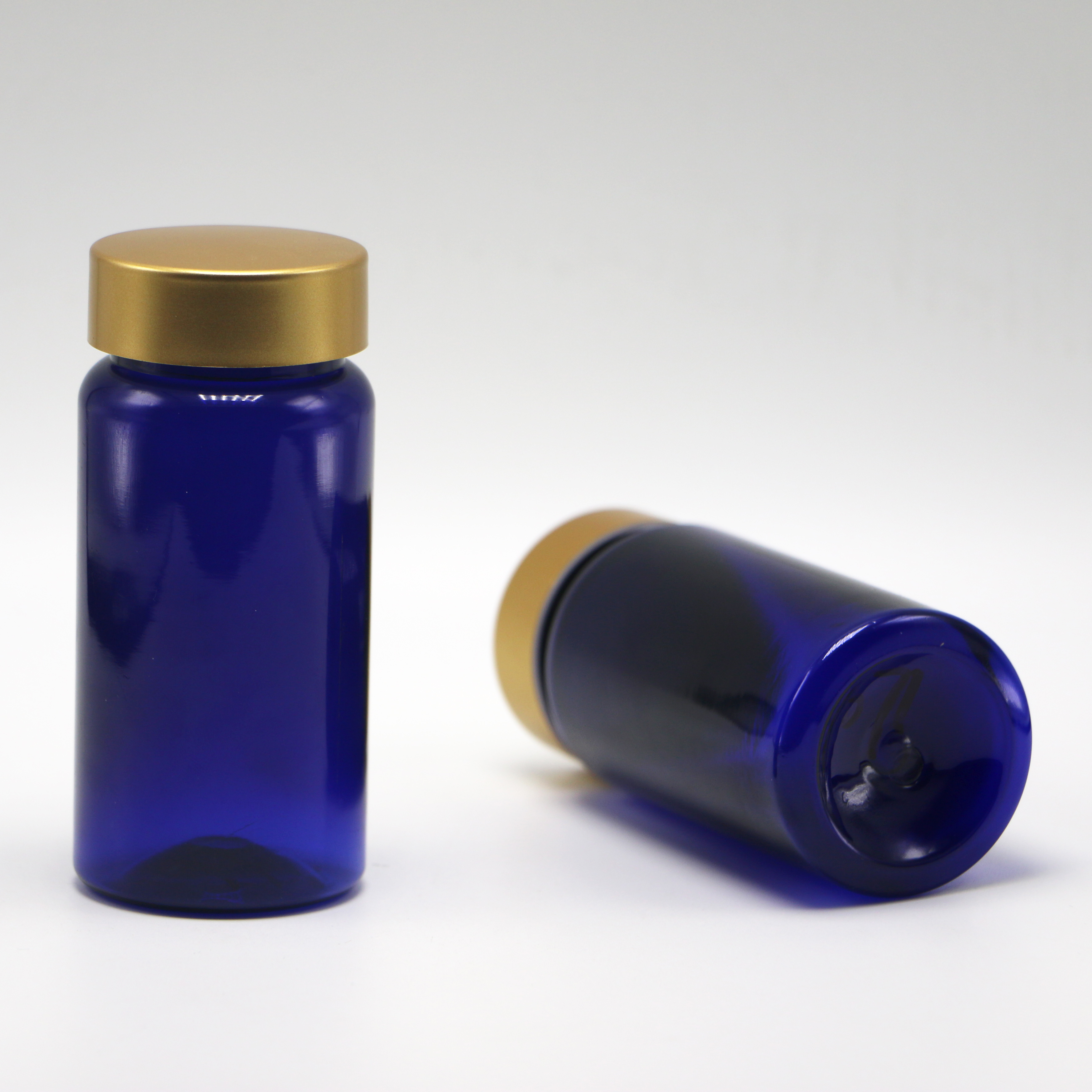 100ml PET Customized Color Sterile Refillable Medicine Plastic Bottle For Pill Tablet Capsule With Gold Coating Cap