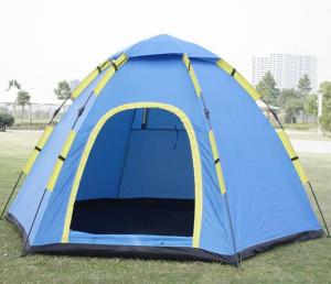 China Popular 3 to 4 Person Quick Up Tent Fast Pitch Outdooor Camping Tent OEM Made Logo Printed as Design(HT6054) factory