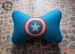 Marvel Heros Polyester Car Neck Pillows , Zipper Silk Cotton Dog Bone Cushion