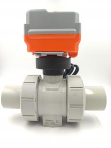 China RS485 Modbus Electric Actuated Ball Valves True Union Plastic Shut Off Valve on sale
