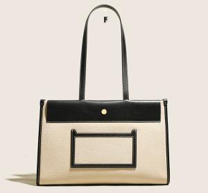 China Hasp Oversized Leather Tote Bag Square Lychee Handbags factory