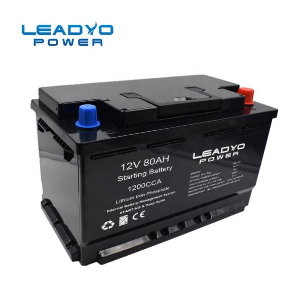 Lifepo4 12 Volt Lithium Ion Car Battery Light Weight 80ah 1200 Cold Cranking Amp