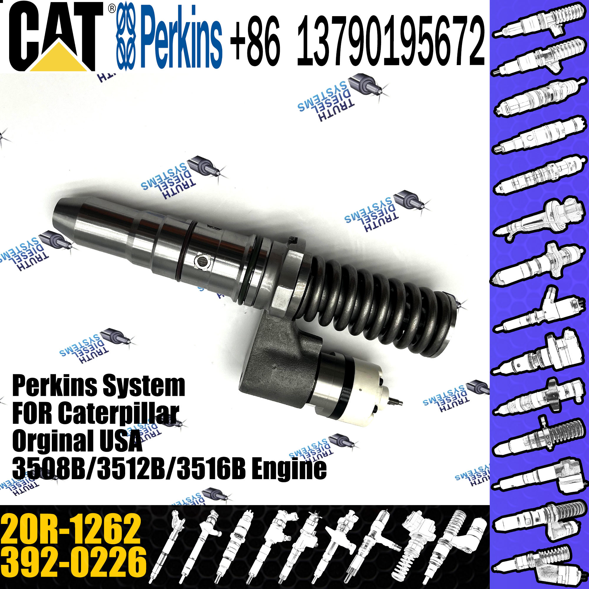 High Pressure Engine Common Rail Fuel Injector Common Rail Diesel Fuel Injector 392-0226 3920226 20R-1262