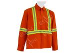 Men'S Pure Cotton Hi Vis Work Shirts , Long Sleeve Reflective Work Uniforms