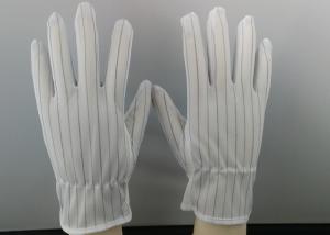 China ESD Stripe Splicing Anti Static Hand Gloves Point Plastic Washable Material factory