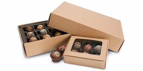custom 6pcs chocolate gift box with clear window 9pcs chocolate kraft box